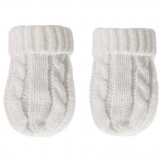 BM12-W: White Cable Knit Mitten